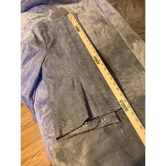 Pamela McCoy Womens Snake Print Leather Jacket With Zipper Pockets - Size L - Picture 12 of 14